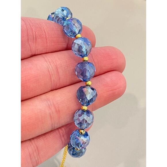 Deep Blue Swarovski Beaded Bracelet - Picture 9 of 16